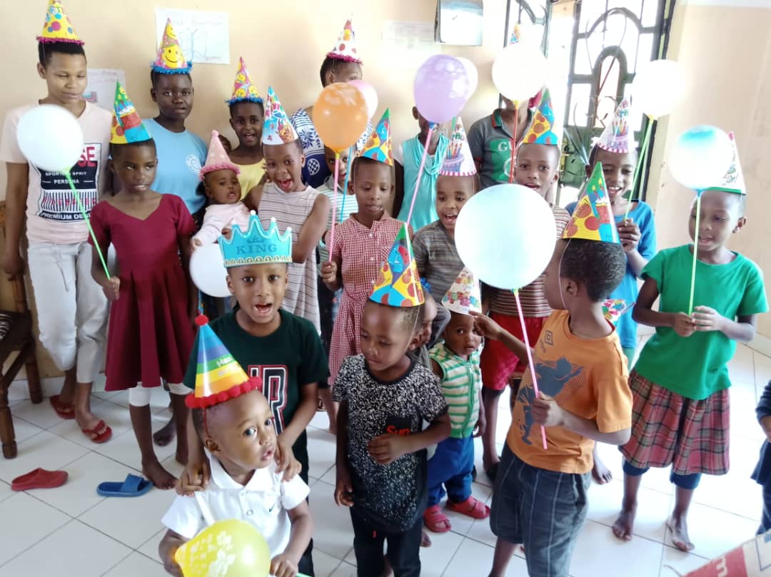 children celebrating